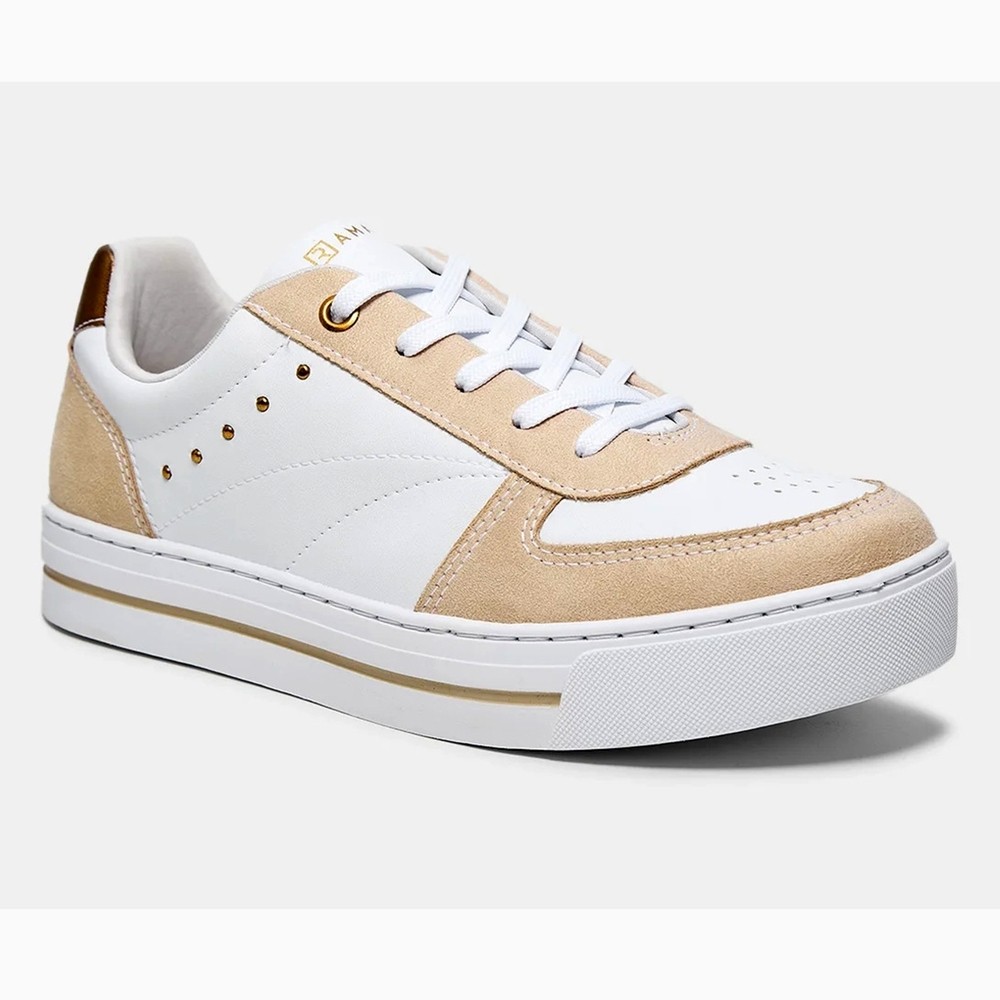 Tênis Ramarim Casual Feminino - Branco e Bege