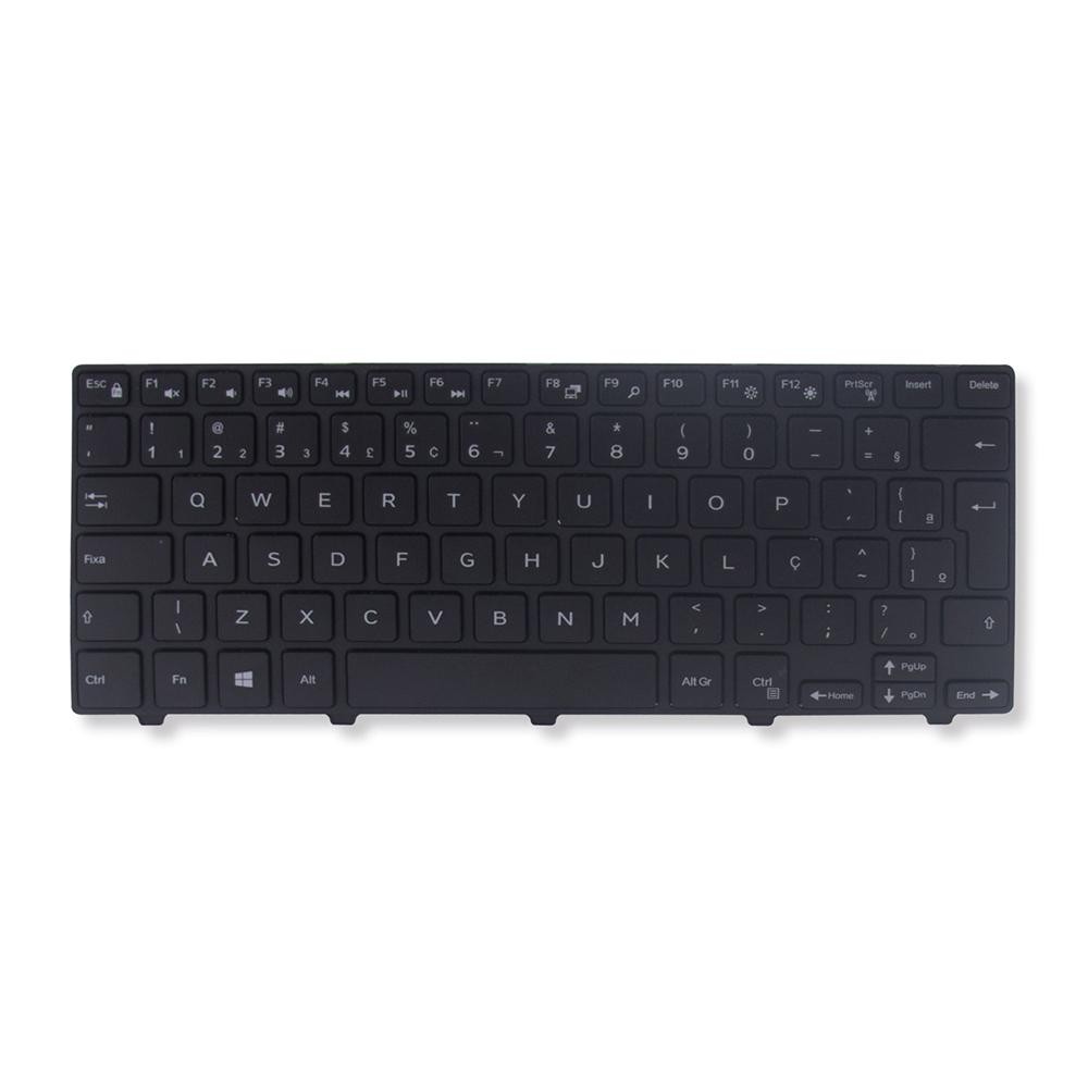 Teclado Para Notebook Dell Inspiron P53g 14 3000 3442 3443 Cor Preto Idioma Português Brasil em Oferta na Shopee