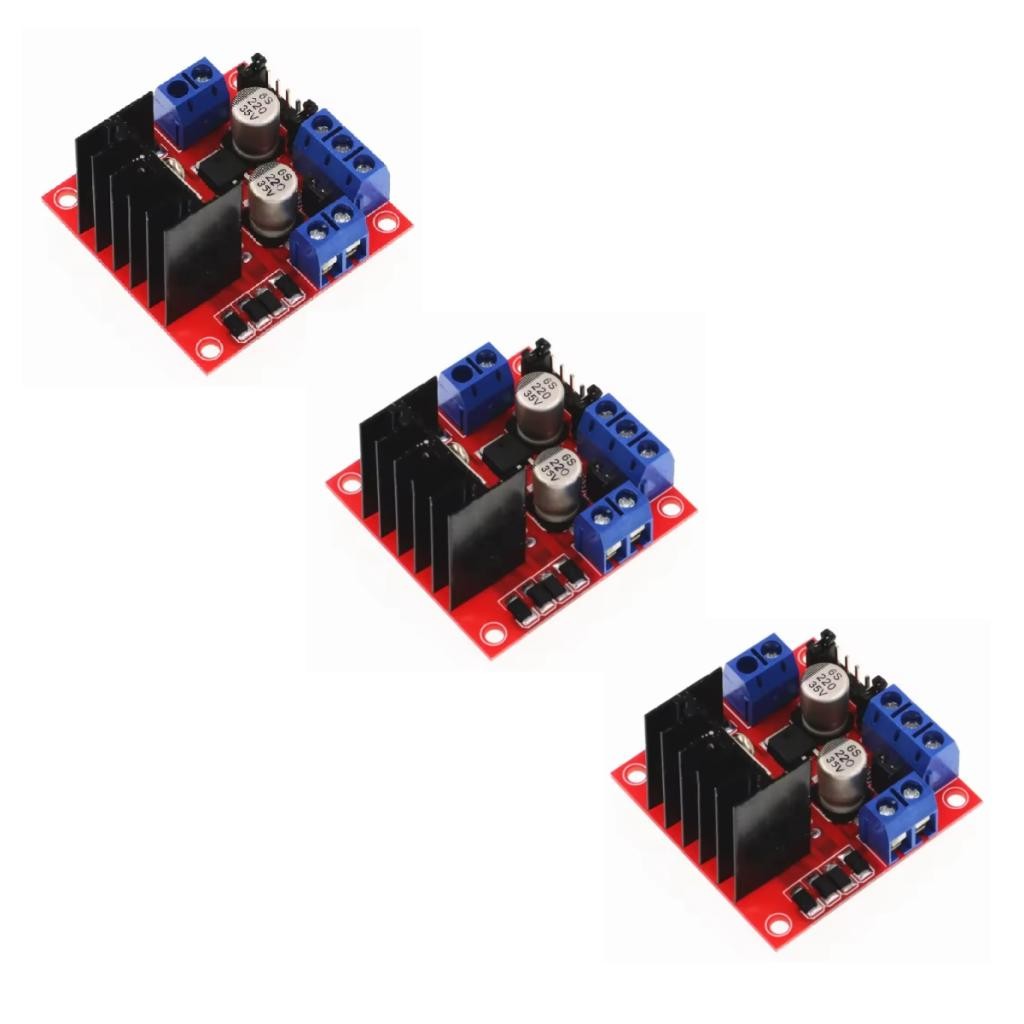 Kit 3 peças Ponte H Dupla L298n Motor Dc Passo Arduino Pic Raspberry Arduíno,  Esp8266, Esp32