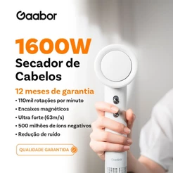 Gaabor Secador Íons Negativos Vento Forte 110000 RPM HD-M02B/M02C