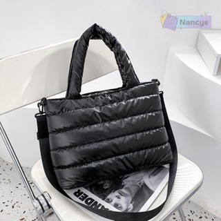 NANCYE Puffer Tote Bolsa Para Mulheres Crossbody Leve Escritório Acolchoada De Algodão em Oferta na Shopee