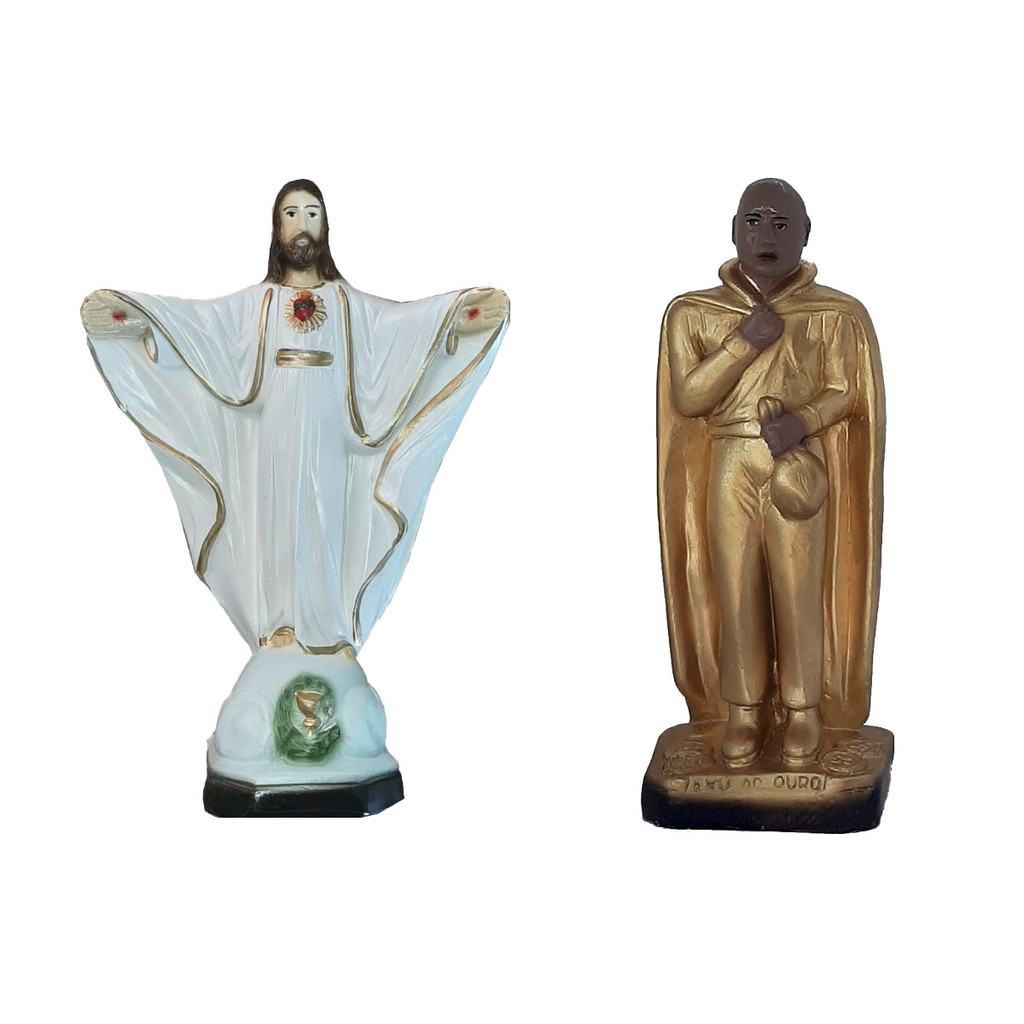 Imagem Orixá Oxalá E Exu Do Ouro Candomblé Umbanda Estátua