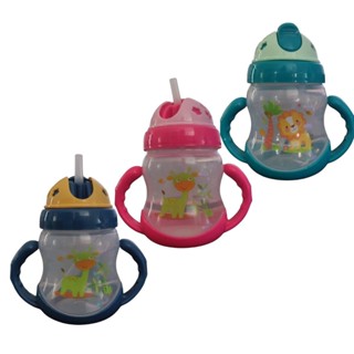 Copo de Transição Infantil 220ml com Alça e Canudo Antivazamento – Facilite a Transição do Seu Bebê em Oferta na Shopee