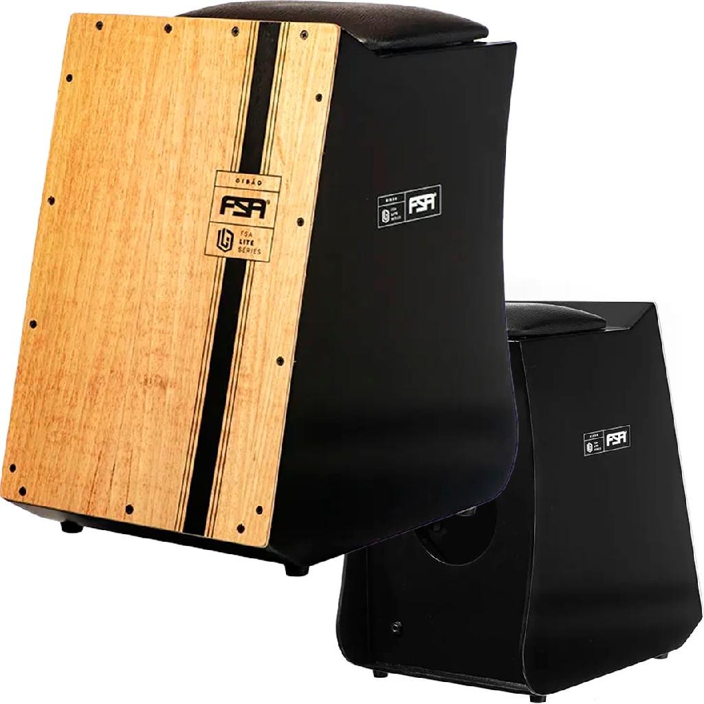 Cajon FSA Lite Gibão Preto LTG-01 BK com Captados P10