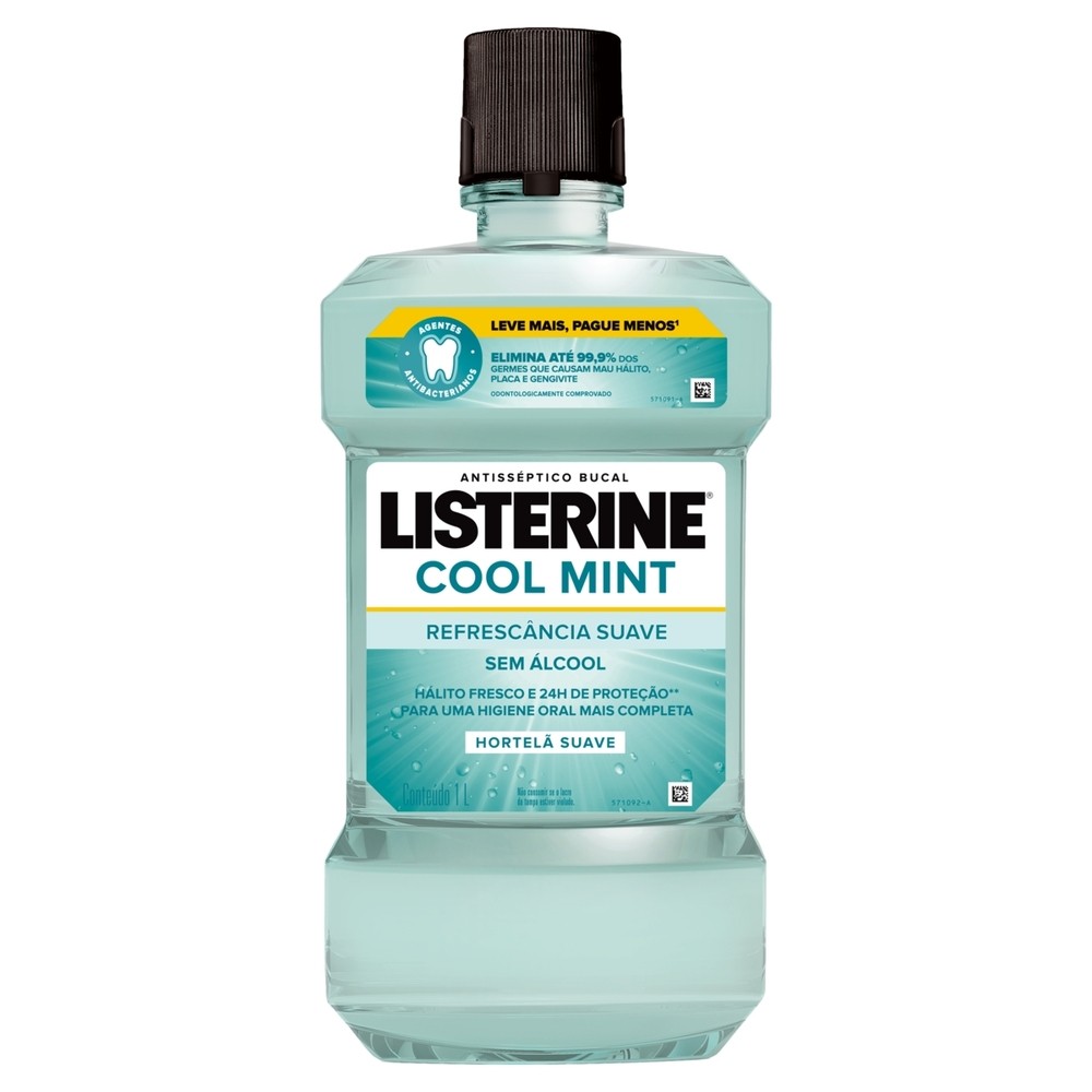 Antisséptico Bucal  Listerine Cool Mint Sem Álcool 1l - Health