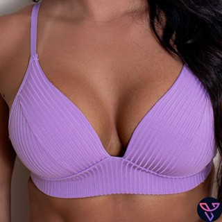 Sutiã Soft Canelado Microfibra Sem Aro Com Bojo Decote Confort Molinho Não Amassa em Oferta na Shopee