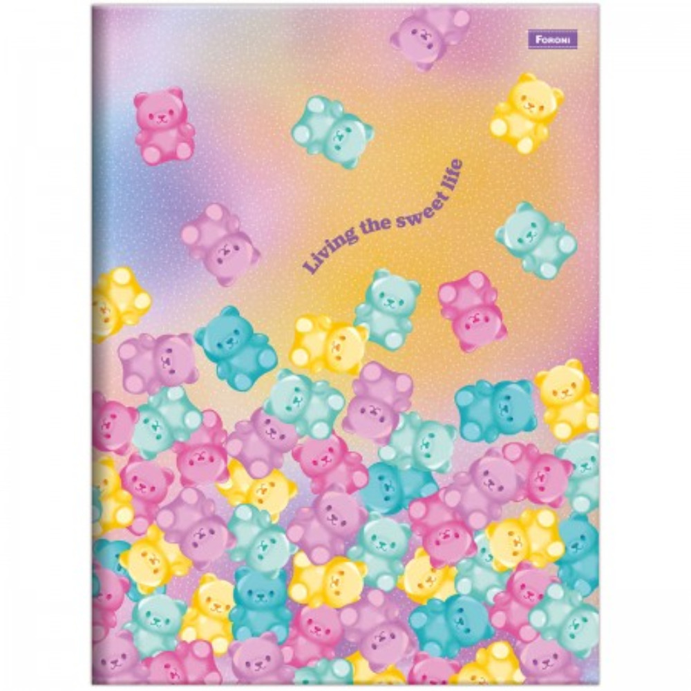 Caderno Brochura Universitário Capa Dura 80F Sugar Rush FORONI
