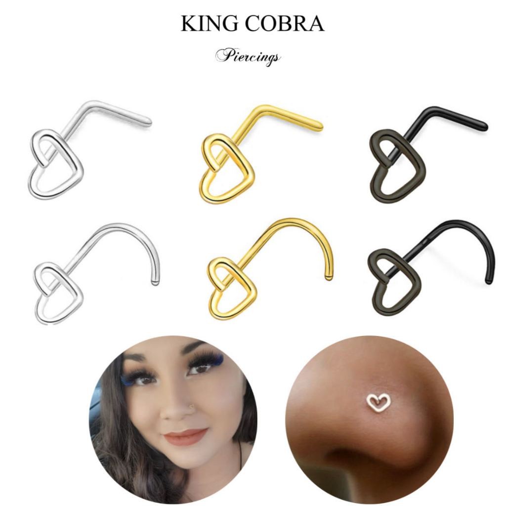 Piercing de Nariz Coração Cristal lindo aço cirúrgico KA215