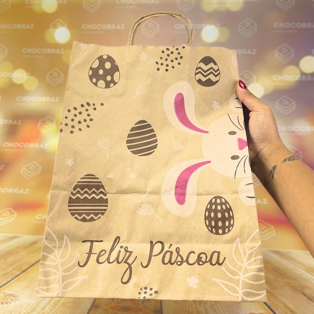 10 SACOLAS (P) - 25X18X12 CM - PASCOA  FELIZ 4882 (PÁSCOA IDEIA 2025) em Oferta na Shopee