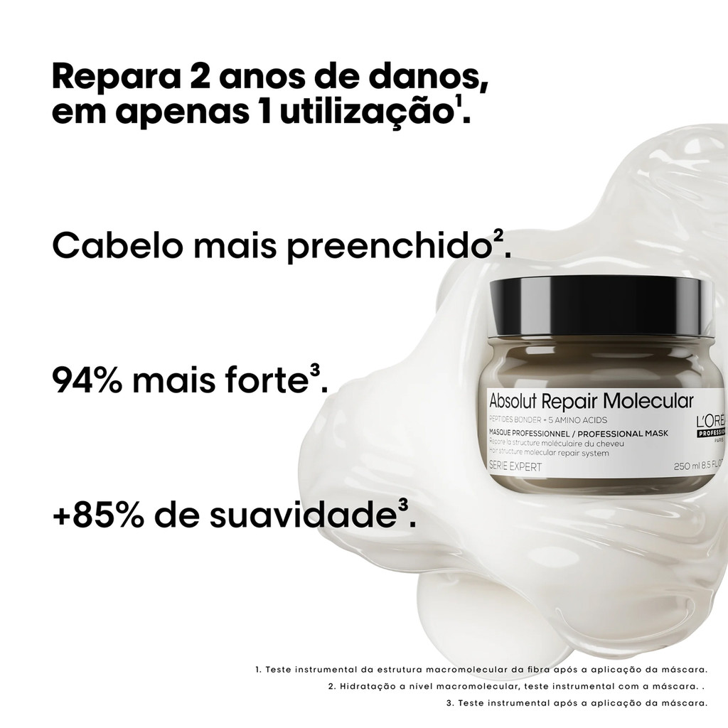 Kit L'Oréal Professionnel Absolut Repair Molecular Shampoo 300 Máscara (2 produtos) — imagem 2 de 2