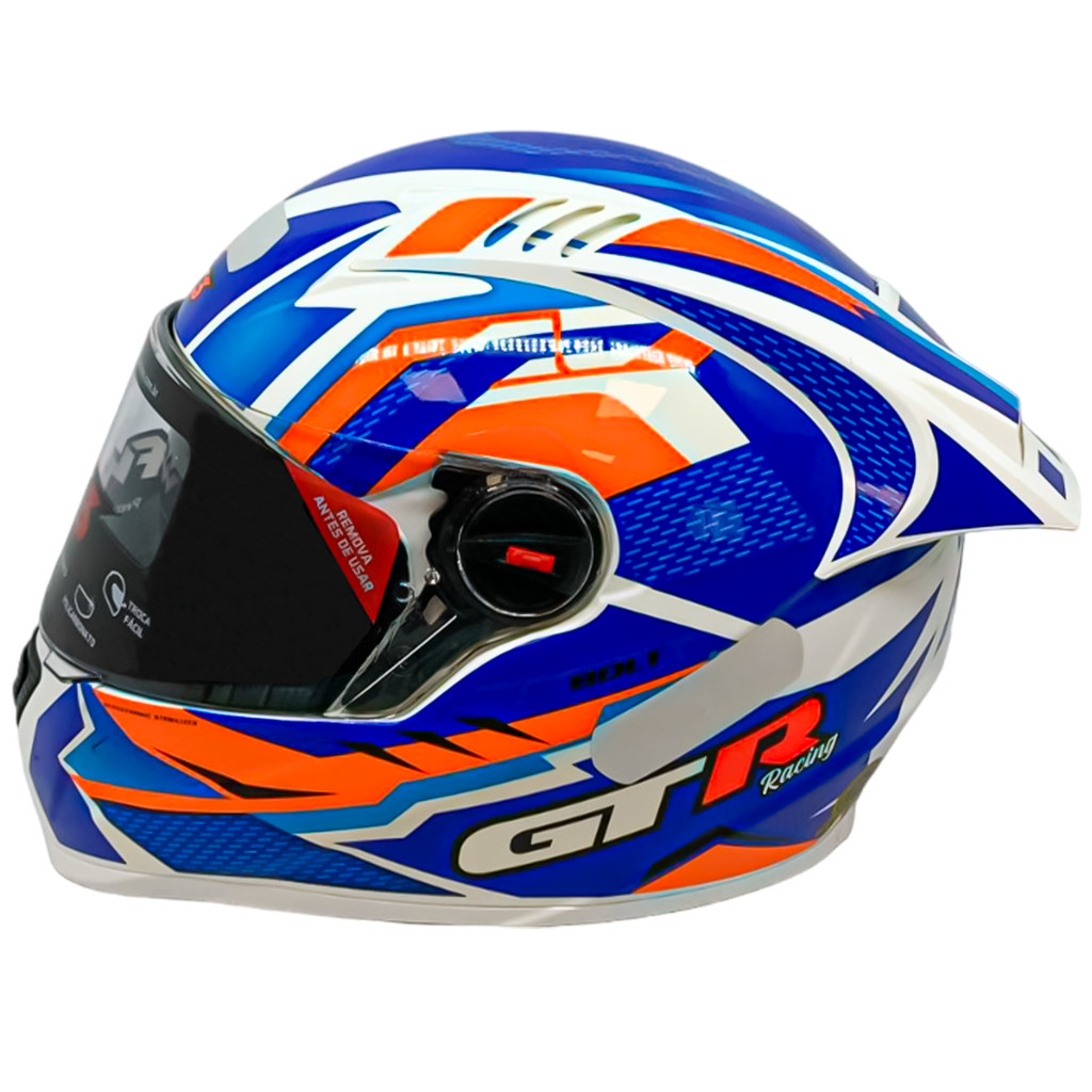 Capacete Gt Racing Bolt Aerofólio Óculos Fw3 Branco em Oferta na Shopee