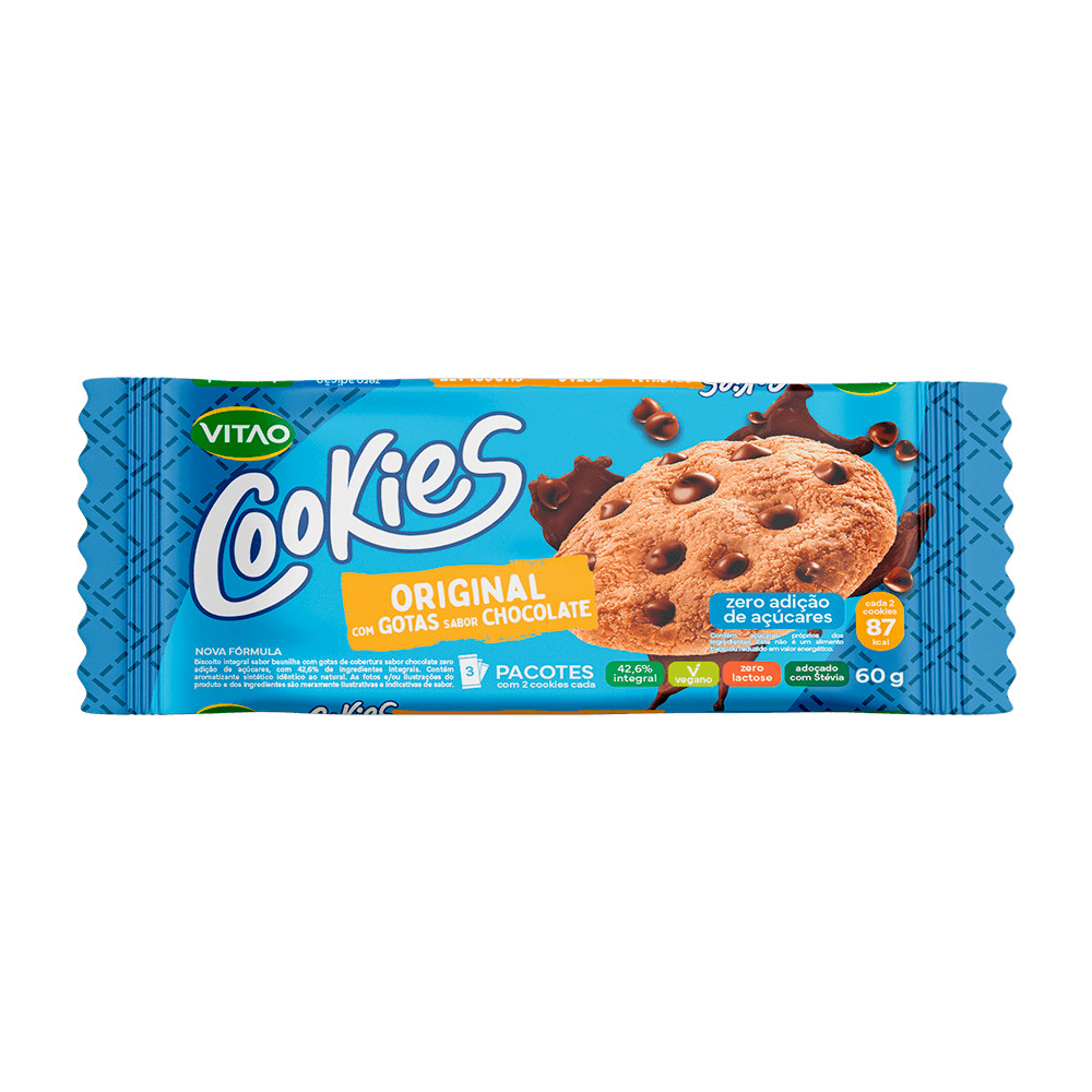 Kit Cookies Sortidos Integral Zero Açúcar Vitao 60g - 12 Unidades - Food & Beverages