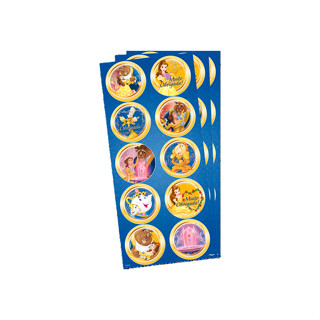 Adesivo Redondo - Bela e A Fera - 30 unidades - Regina - Rizzo em Oferta na Shopee