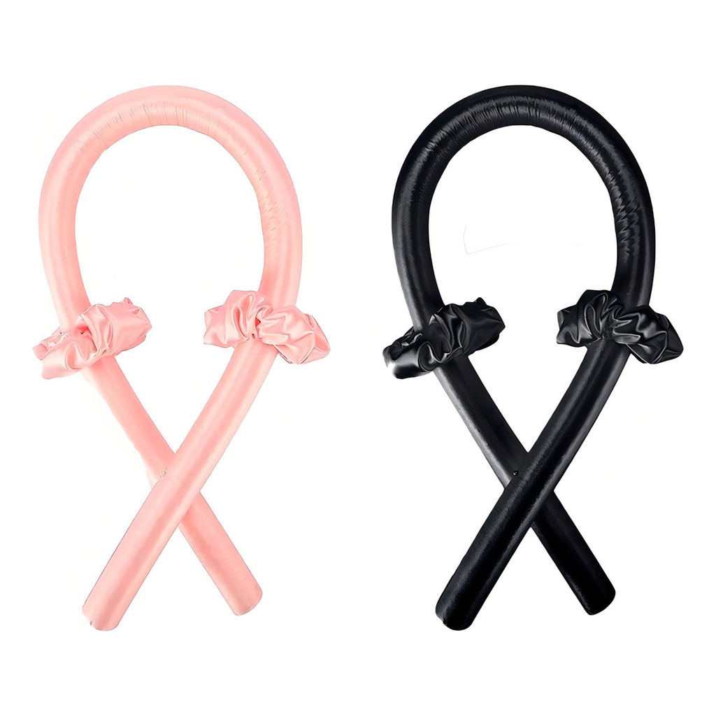 Modelador Curling Rod Cetim Sem Calor + 2 Scrunchies Xuxinha Cor Rosa Bebê Sem Voltagem em Oferta na Shopee