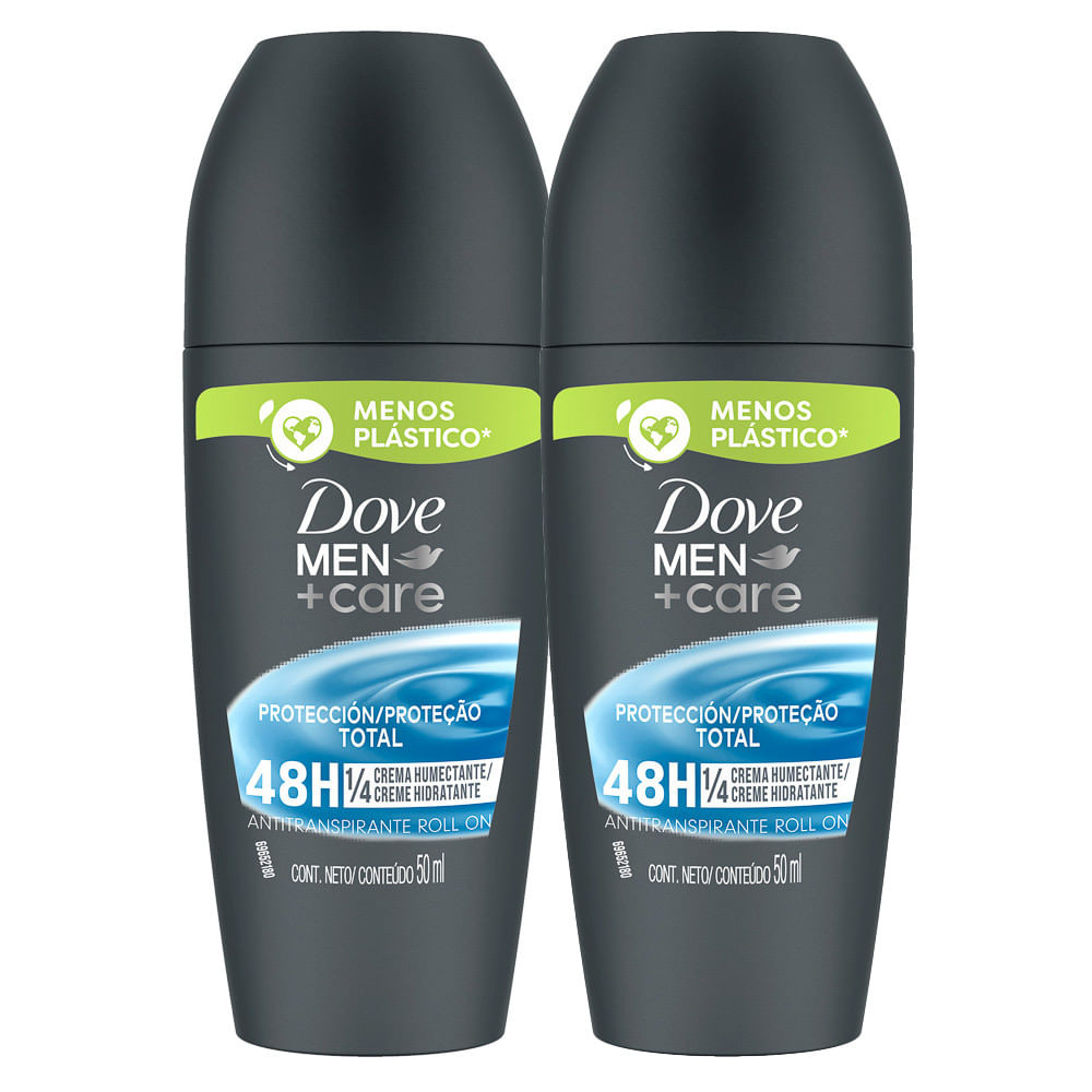 Kit 2 Desodorante Dove Men + Care Proteção Total Roll-on Antitranspirante 48h 50ml - Beauty