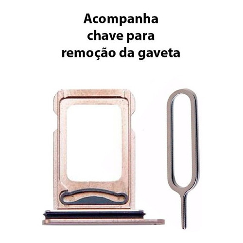 Bandeja Gaveta Chip Sim Card Compatível iPhone 13 Pro Max Dourada
