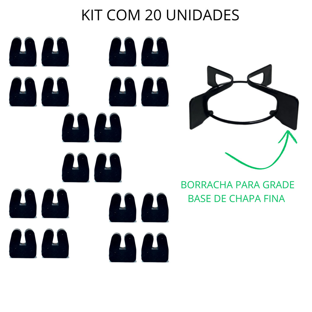 Imagem Borracha da Trempe Grade Cooktop Fogão Eletrolux Philco Continental Chamalux Atlas Suggar Mueller - 20 Peças