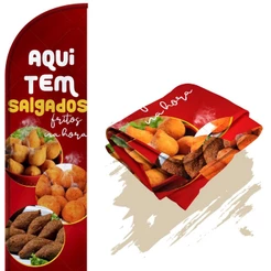 Bandeira Para Wind Banner (so tecido) Aqui tem Salgados