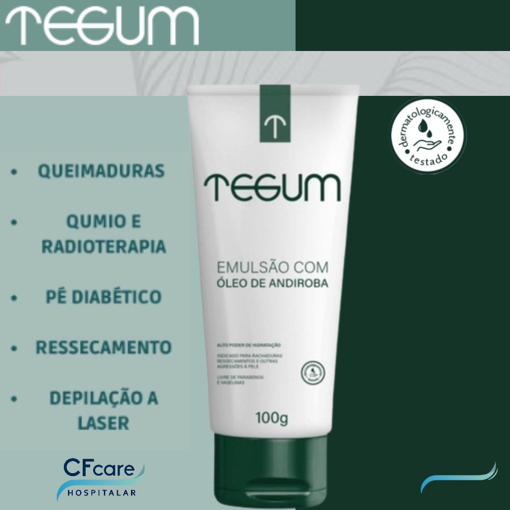 Tegum Loção Creme Hidratante Emulsão Com Óleo De Andiroba Anti-inflamatória Regeneração Pele Testado Metrom 100g