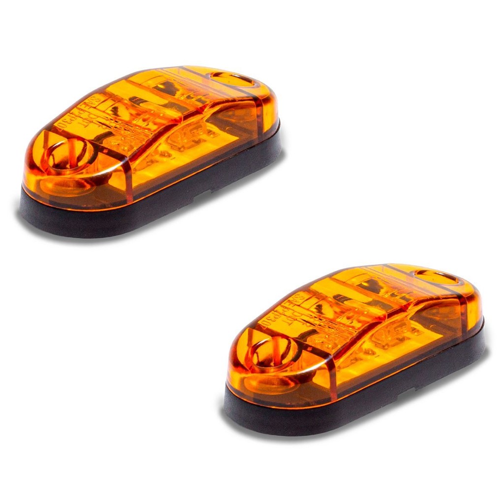 Kit 2 Sinalizador Lanterna Delimitadora Lateral 2 leds 12V 24V Alto Brilho Universal em Oferta na Shopee