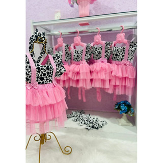 Romper/ saia temático Vaquinha com tule em Oferta na Shopee