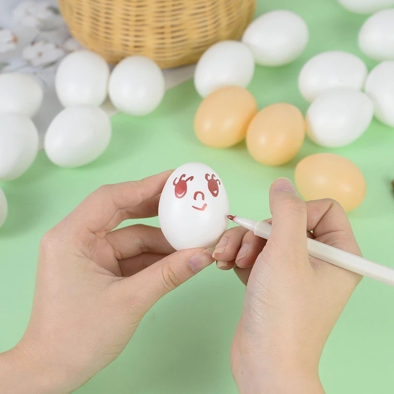 Clássico Prático Simulação De Plástico Ovo Falso Decoração Para Casa-Criativo Durável Páscoa Crianças Pintados Ovos Arti