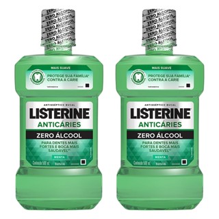 Kit 2 und Antisséptico Bucal Listerine Menta Verde Zero 500ml em Oferta na Shopee