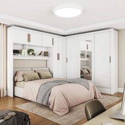 Guarda-roupa Casal Modulado 5 Portas Santiago 3 Portas com Espelho 5 Gavetas