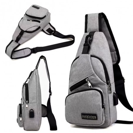 Bolsa de Ombro masculina Anti-Roubo com Entrada Carregador Usb Mensageiro em Oferta na Shopee