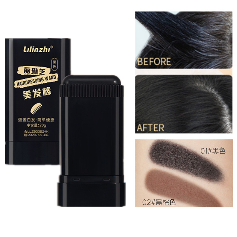 Bastão De Cabelo À Prova D'água E De Suor , Sem Manchas Desbotamento , Cobre Cabelos Grisalhos , Pente Dentado Natural ,