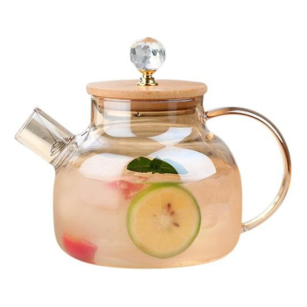 Jarra De Vidro Com Tampa Chaleira De Vidro Resistente Ao Calor Bule 1000ml Diamante em Oferta na Shopee