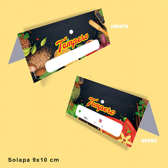 Solapa Temperos 9x10 cm  - 50 unidades - Pronta Entrega em Oferta na Shopee