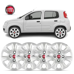 Kit 4 Calota Aro 13 Uno Vivace 2011 2012 2013 Com Emblema