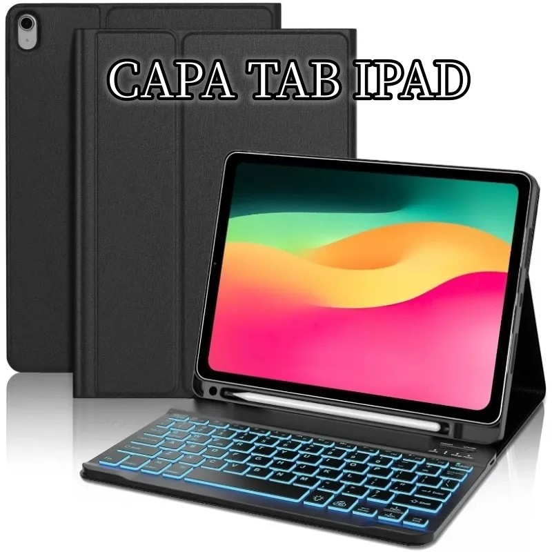 Capa PU couro magnética Para ipad 7 8 9 10.2POL 10 A16 air 11 4 5 10.9pol m2 m3