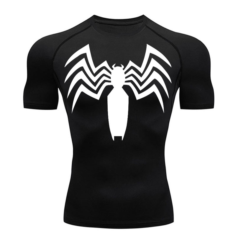 Venom Sports Camiseta Masculina De Compressão De Corrida De Manga Curta Respirável Camisa De Verão De Secagem Rápida