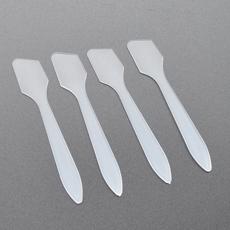 Kit 50 Mini Espátulas 8cm para Cremes, Maquiagem e Cosméticos – Transparente