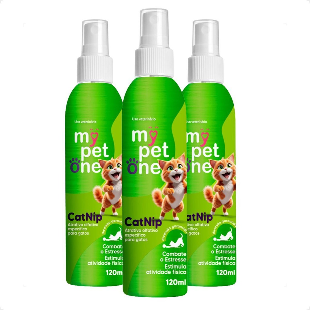 Kit 3 Catnip Liquido Spray Erva-Do-Gato - Mypetone 120 Ml em Oferta na Shopee