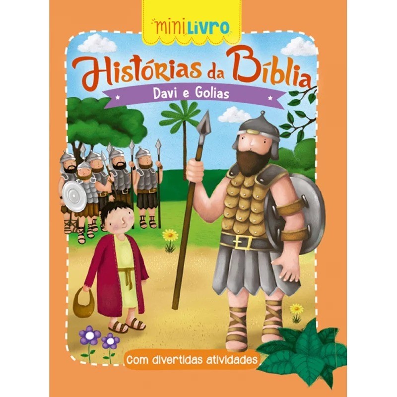 Kit com 12 Minilivro Histórias da Bíblia | Davi e Golias