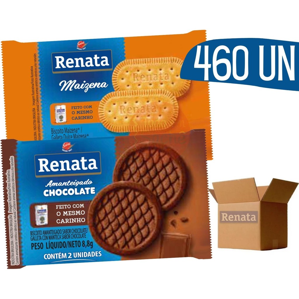 Biscoito em Sache Renata Chocolate e Maizena - 460 und