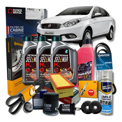 Super Kit Revisão - Fiat Grand Siena 1.4 15W40 Selenia em Oferta na Shopee
