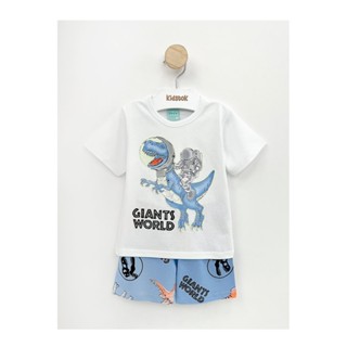 Pijama Menino Camiseta e Bermuda Dino Astronauta Brilha no Escuro - Kyly em Oferta na Shopee
