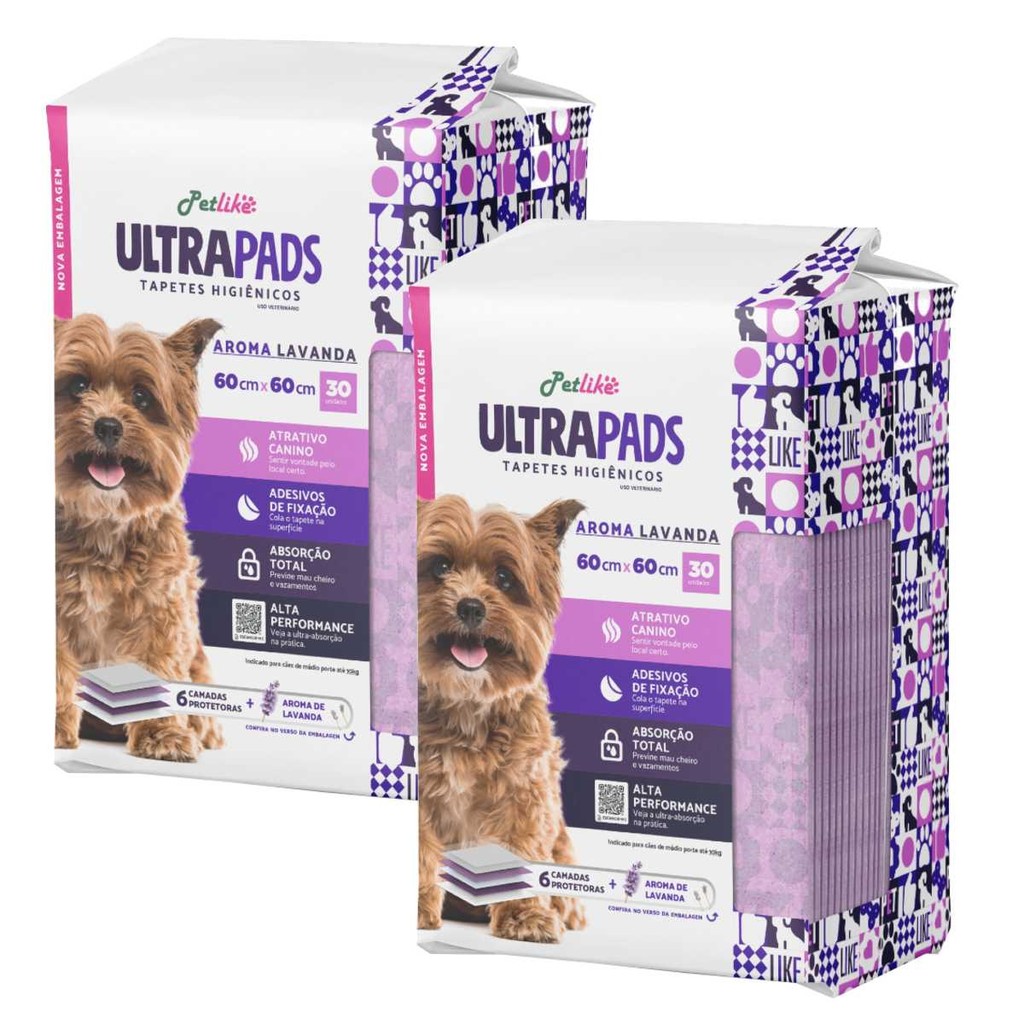 Tapete Higiênico Pet P/ Cães Ultra Pads Lavanda 60x60 60Un em Oferta na Shopee