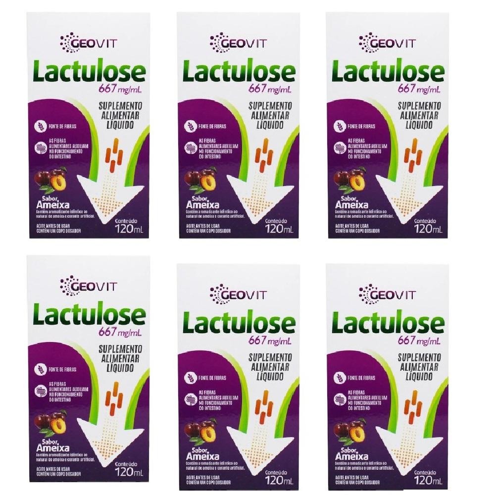 Kit Líquido Lactulose Sabor Ameixa Com 6 Caixas De 120ml Cada em Oferta na Shopee