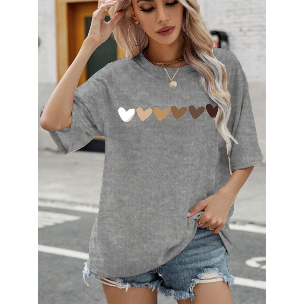 Camiseta Unissex Estilosa Oversized Swag Tecido Confortável Blusa Feminina Estampa Desenho Estampado