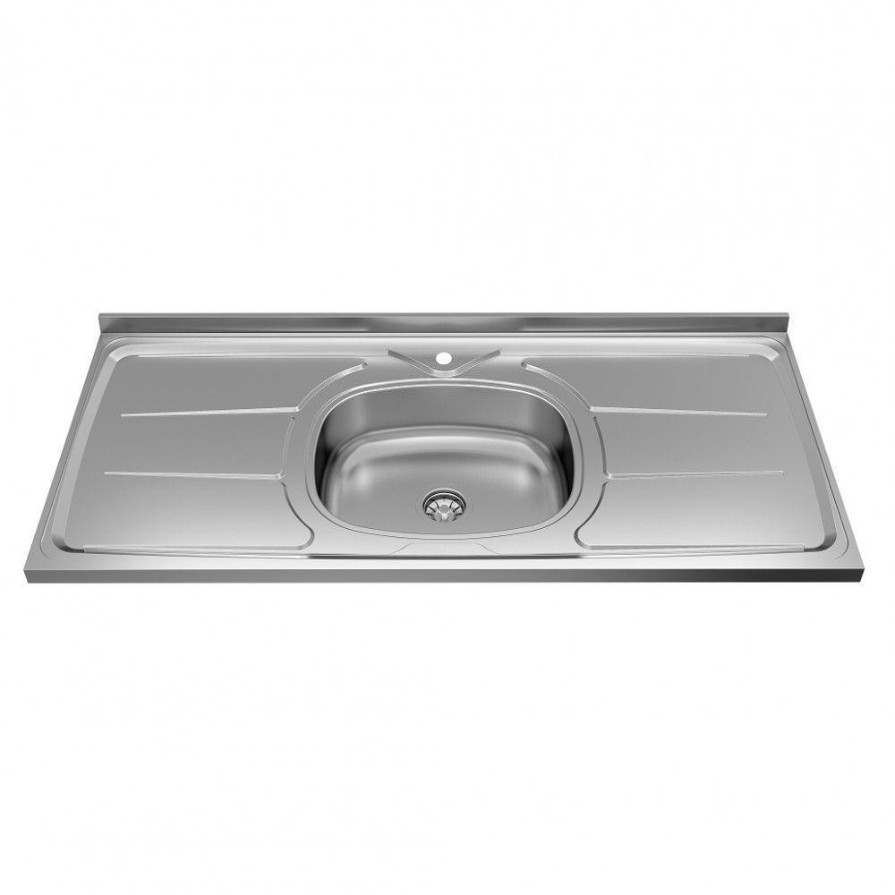 Pia De Cozinha Bali 1,20m Inox Com Válvula Ghelplus Cinza em Oferta na Shopee