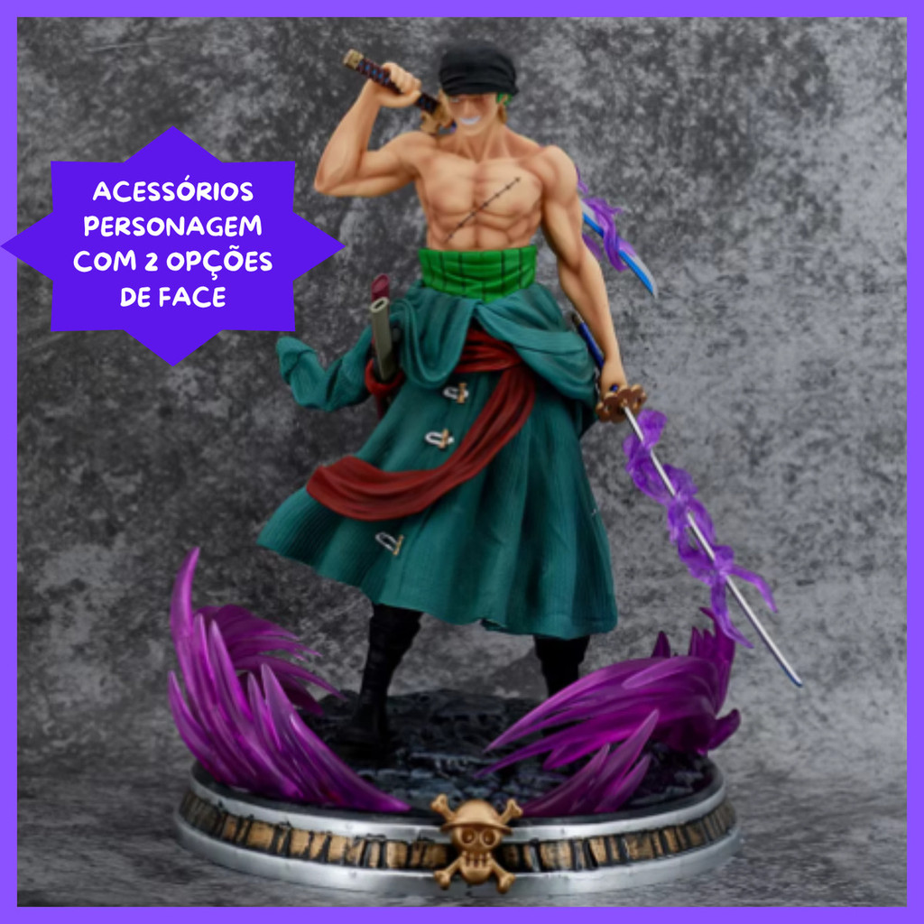 Boneco One Piece Roronoa Zoro Action Figure Anime Estatueta Coleção Bibelô Decoração