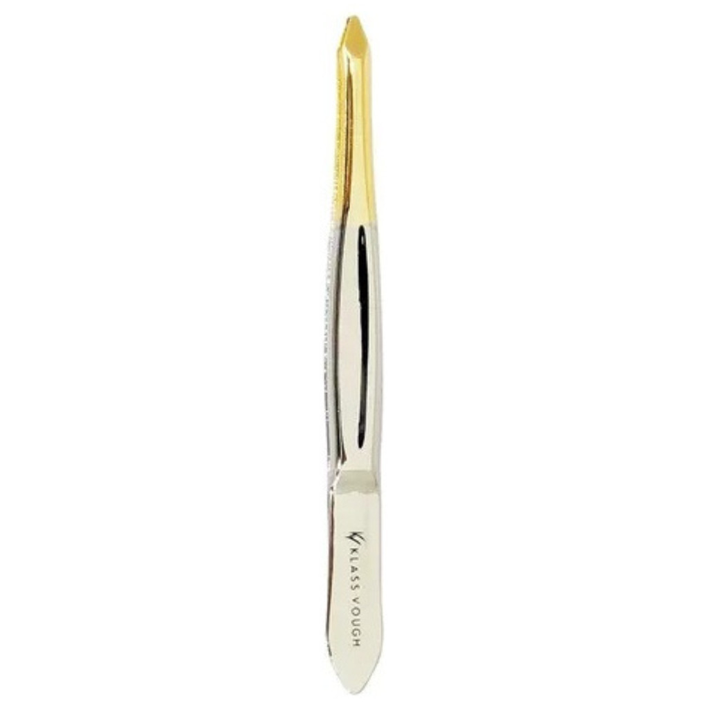 Pinça Profissional Para Depilação Design de Sobrancelha Ponta Reta Fina Klass Vough TW-195DHG