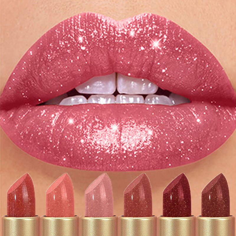 Diamante Rosa Batom Chocolate Marrom Metálico Glitter De Longa Duração À Prova Dwaterproof Água Shimmer Pérola Espumante