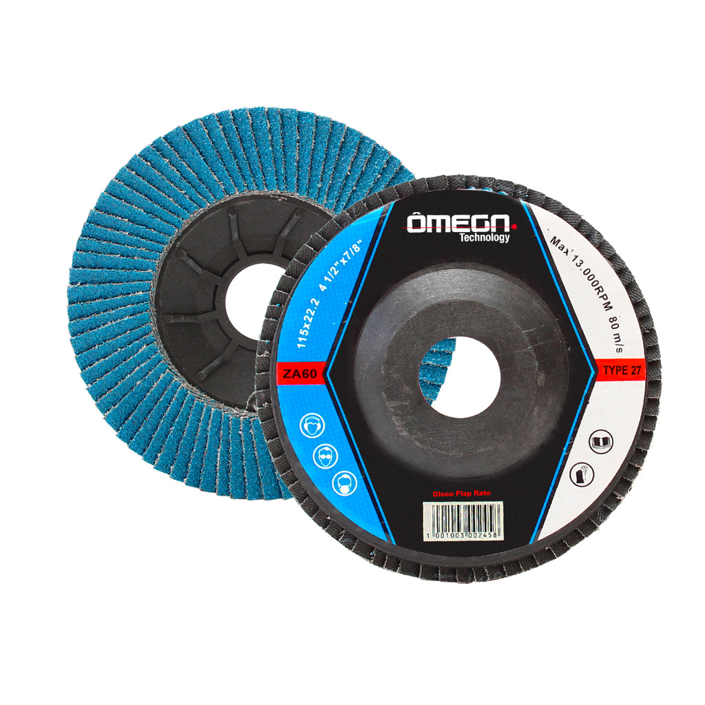 Kit 20 Discos - 5 Flap Grão 60 + 5 Grão 80 + 10 Grão 120 4.1/2 X 7/8