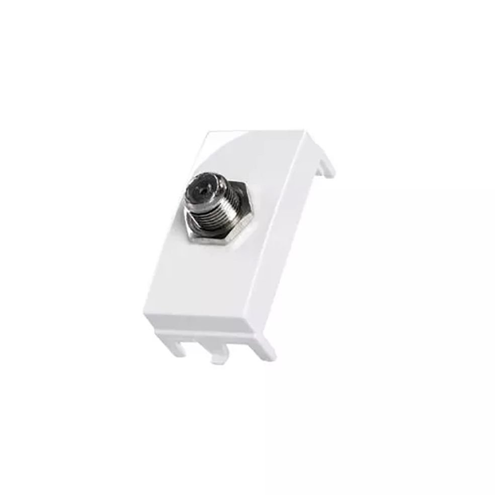 Modulo Tomada Para Antena De Tv Coaxial 75 Ohms Sleek Branco